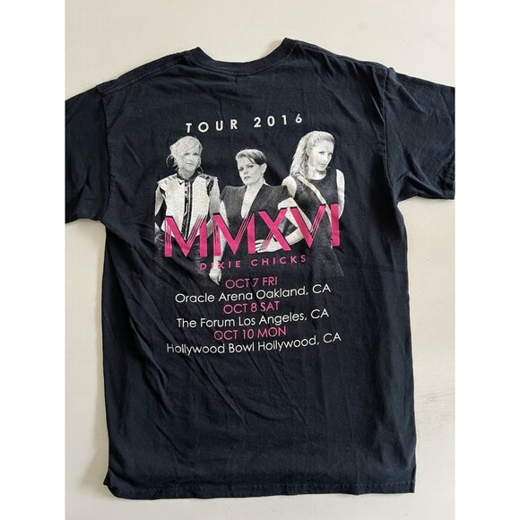 Dixie Chicks Concert T Shirt Medium Black 2016 Tour Tee MMXVI 3 CALIFORNIA DATES - Picture 1 of 7